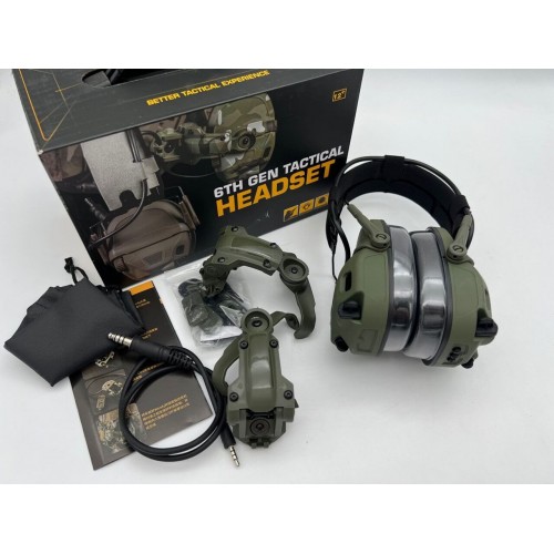 6TH GEN TACTICAL HEADSET тактическая гарнитура, звукосниматель и шумоподавление, активные в Батайске